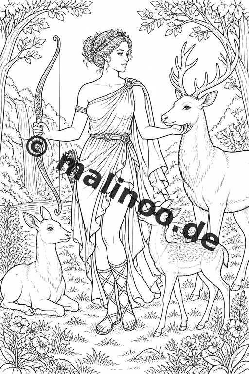 Römische Götter Malbuch 50 Ausmalbilder gedruckt, ungebunden – Vorschaubild 5