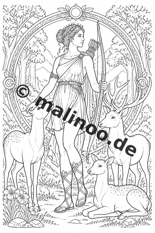 Römische Götter Malbuch 50 Ausmalbilder gedruckt, ungebunden – Vorschaubild 5
