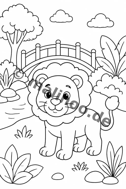 Safari-Tiere Malbuch 100 Ausmalbilder PDF Download – Vorschaubild 5