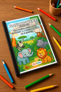 Safari-Tiere Malbuch 100 Ausmalbilder gedruckt+gebunden – Mockup-Ansicht