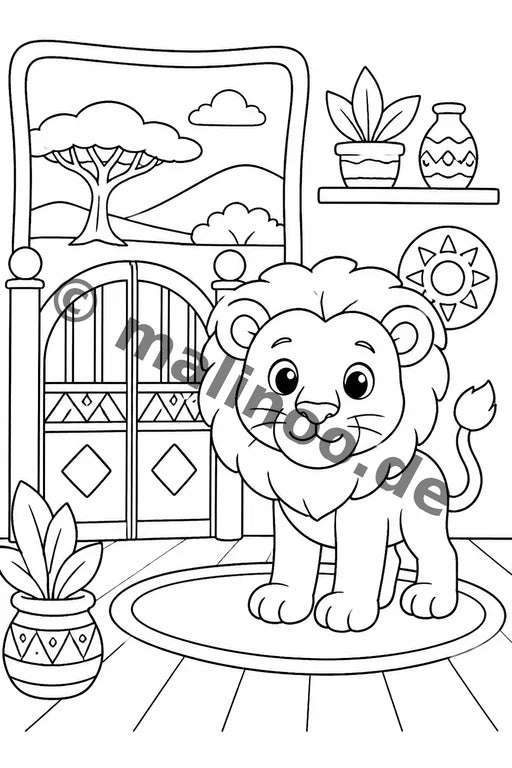 Safari-Tiere Malbuch 100 Ausmalbilder gedruckt+gebunden – Vorschaubild 9
