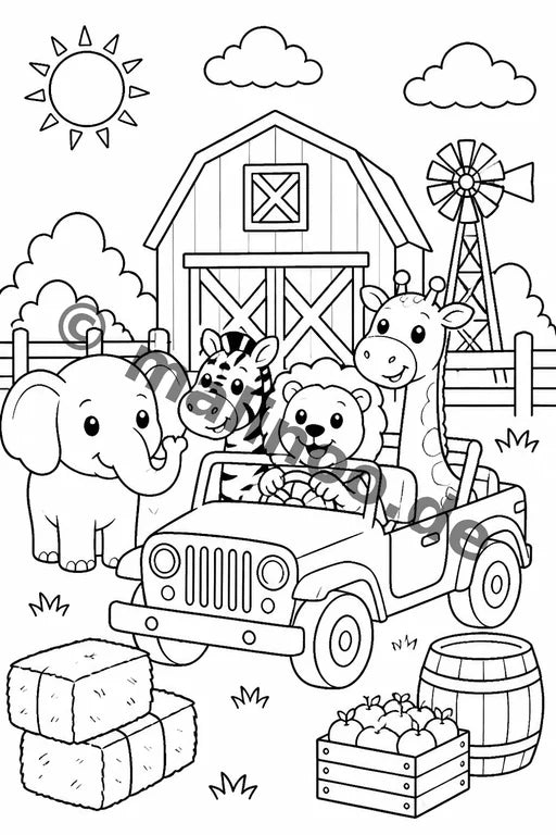 Safari-Tiere Malbuch 20 Ausmalbilder PDF Download – Vorschaubild 4
