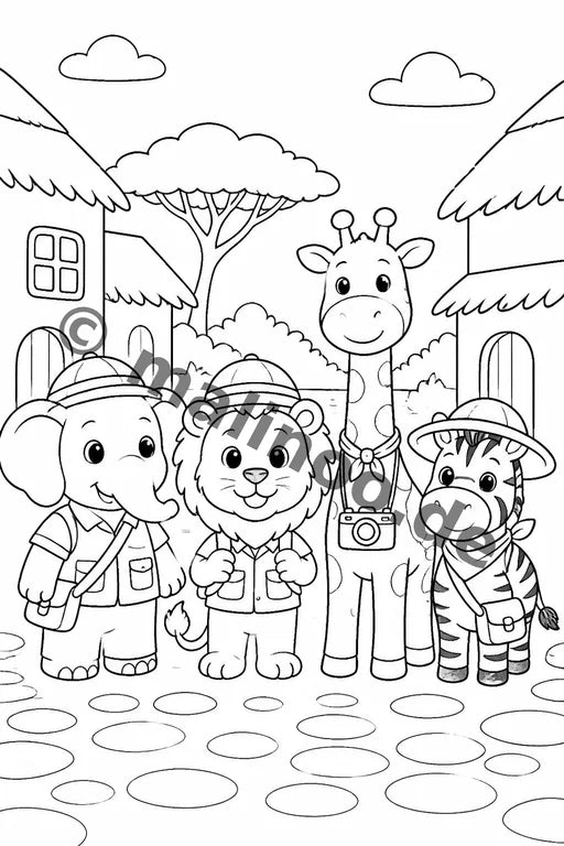 Safari-Tiere Malbuch 20 Ausmalbilder PDF Download – Vorschaubild 5