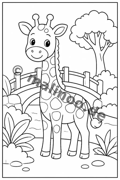 Safari-Tiere Malbuch 20 Ausmalbilder PDF Download – Vorschaubild 5