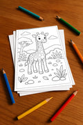 Safari-Tiere Malbuch 20 Ausmalbilder gedruckt+lose – Mockup-Ansicht