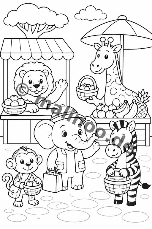 Safari-Tiere Malbuch 20 Ausmalbilder gedruckt+lose – Vorschaubild 10
