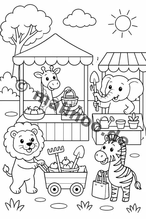Safari-Tiere Malbuch 20 Ausmalbilder gedruckt+lose – Vorschaubild 10
