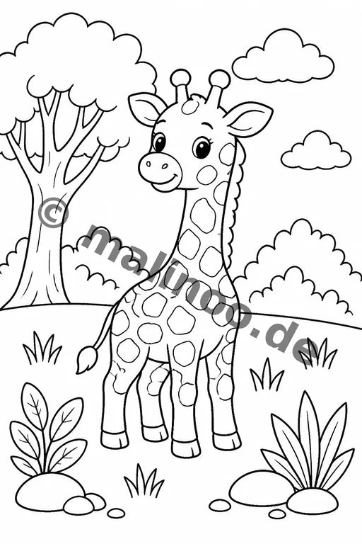 Safari-Tiere Malbuch 20 Ausmalbilder gedruckt+lose – Vorschaubild 1