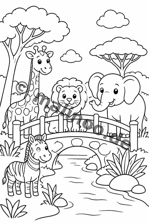 Safari-Tiere Malbuch 20 Ausmalbilder gedruckt+lose – Vorschaubild 8
