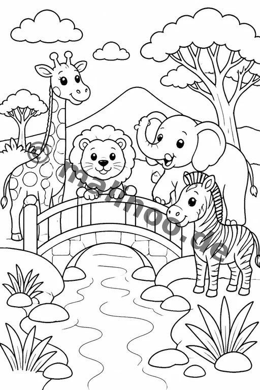 Safari-Tiere Malbuch 20 Ausmalbilder gedruckt+lose – Vorschaubild 8