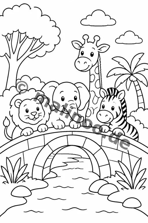 Safari-Tiere Malbuch 20 Ausmalbilder gedruckt+lose – Vorschaubild 8