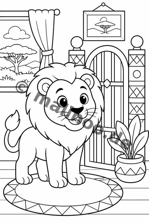Safari-Tiere Malbuch 50 Ausmalbilder gedruckt+lose – Vorschaubild 9