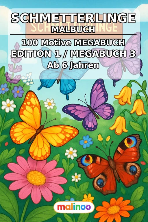 Schmetterlinge Malbuch 100 Ausmalbilder PDF Download – Cover