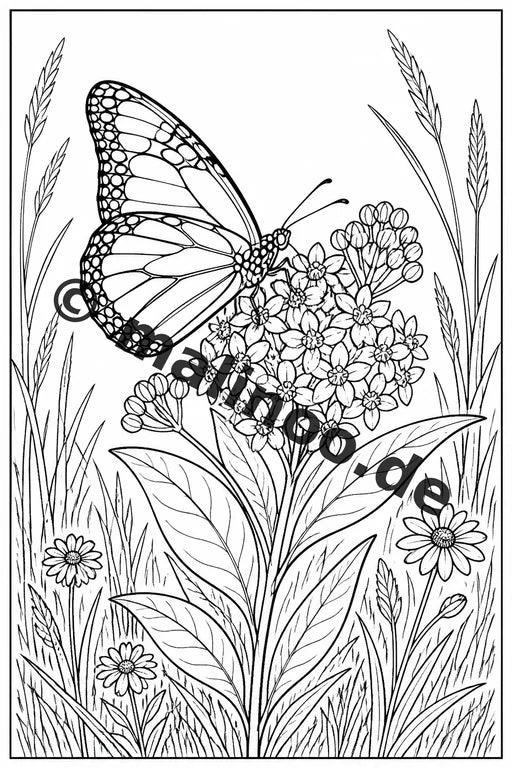 Schmetterlinge Malbuch 100 Ausmalbilder PDF Download digital – Vorschaubild 1