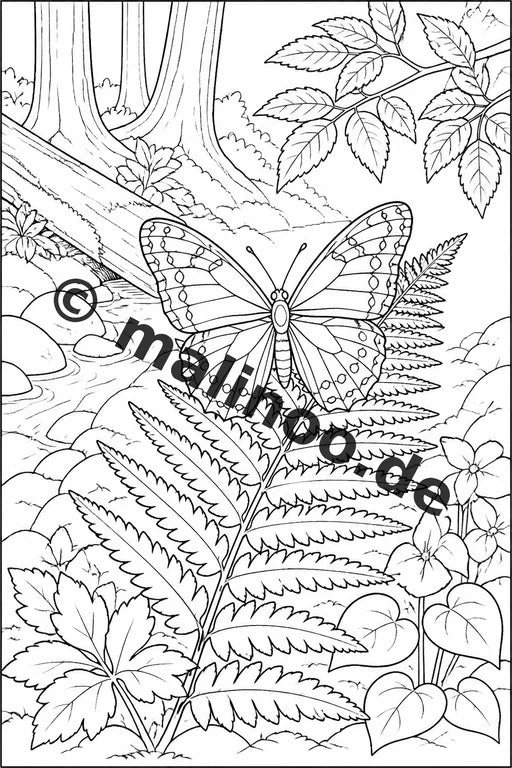 Schmetterlinge Malbuch 100 Ausmalbilder PDF Download digital – Vorschaubild 3