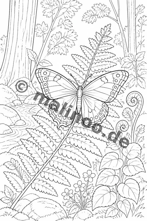 Schmetterlinge Malbuch 100 Ausmalbilder PDF Download – Vorschaubild 5