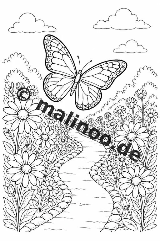 Schmetterlinge Malbuch 100 Ausmalbilder gedruckt und gebunden – Vorschaubild 8