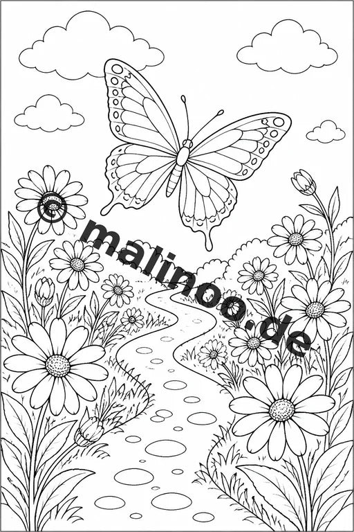 Schmetterlinge Malbuch 100 Ausmalbilder gedruckt und gebunden – Vorschaubild 8
