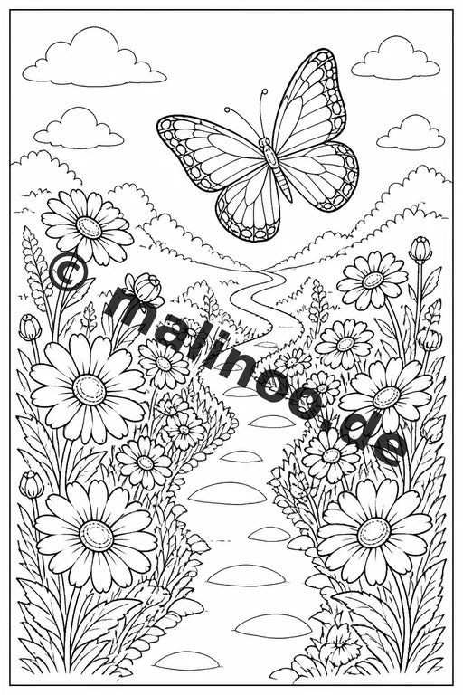 Schmetterlinge Malbuch 100 Ausmalbilder gedruckt, ungebunden – Vorschaubild 8