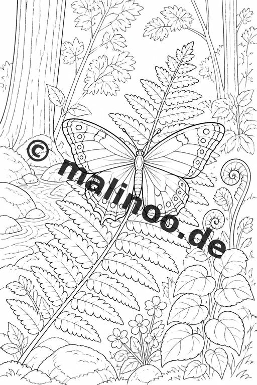 Schmetterlinge Malbuch 20 Ausmalbilder PDF Download digital – Vorschaubild 3