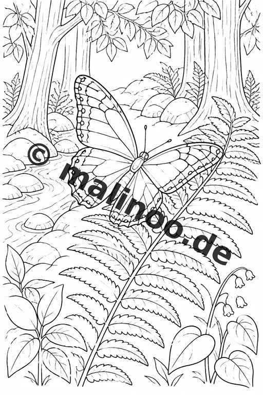 Schmetterlinge Malbuch 20 Ausmalbilder PDF Download digital – Vorschaubild 3