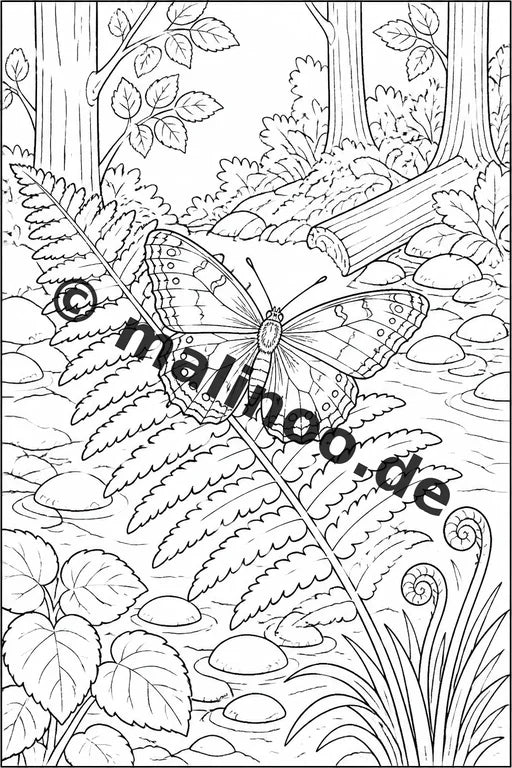 Schmetterlinge Malbuch 20 Ausmalbilder PDF Download digital – Vorschaubild 3