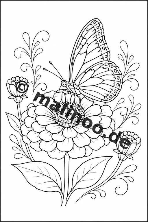 Schmetterlinge Malbuch 20 Ausmalbilder PDF Download digital – Vorschaubild 4