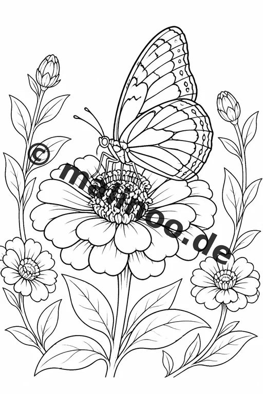 Schmetterlinge Malbuch 20 Ausmalbilder PDF Download digital – Vorschaubild 4