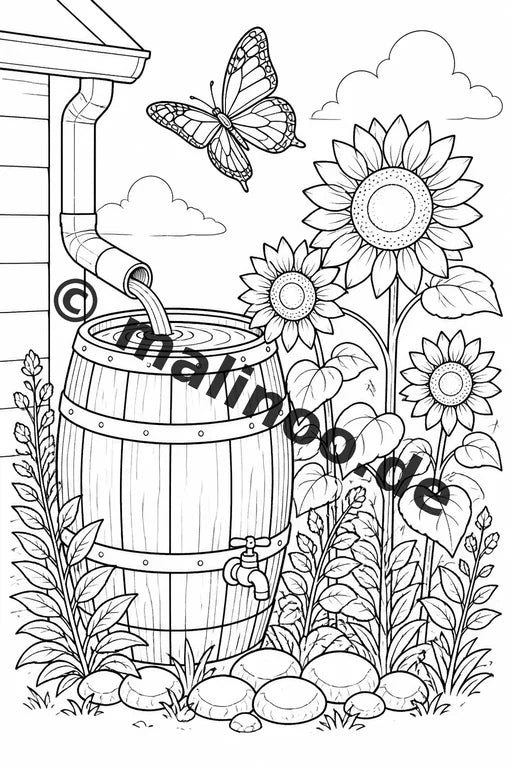 Schmetterlinge Malbuch 20 Ausmalbilder PDF Download digital – Vorschaubild 5