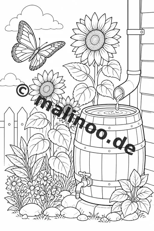 Schmetterlinge Malbuch 20 Ausmalbilder PDF Download digital – Vorschaubild 5