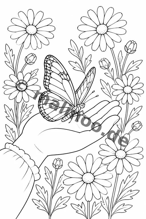 Schmetterlinge Malbuch 20 Ausmalbilder gedruckt+gebunden – Vorschaubild 2