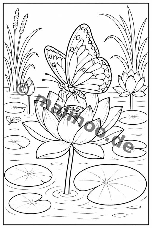 Schmetterlinge Malbuch 20 Ausmalbilder gedruckt+gebunden – Vorschaubild 3