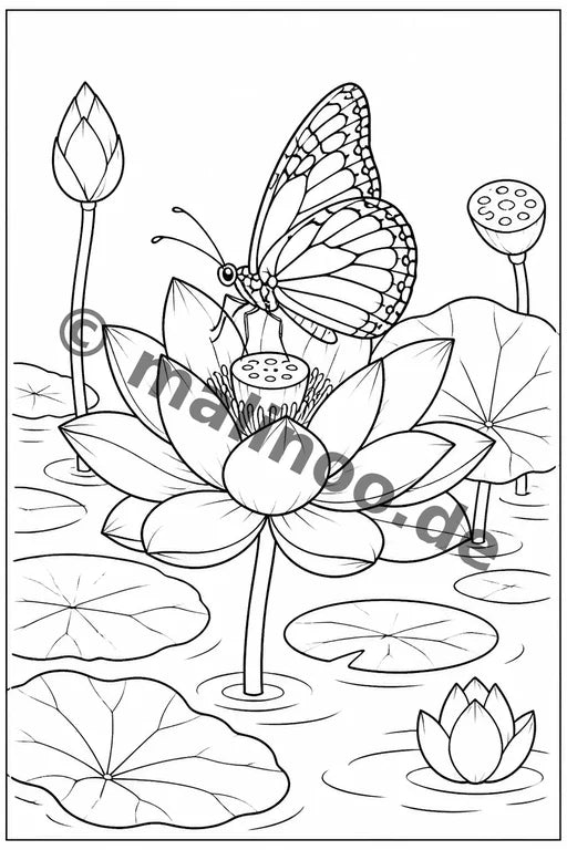 Schmetterlinge Malbuch 20 Ausmalbilder gedruckt+gebunden – Vorschaubild 3