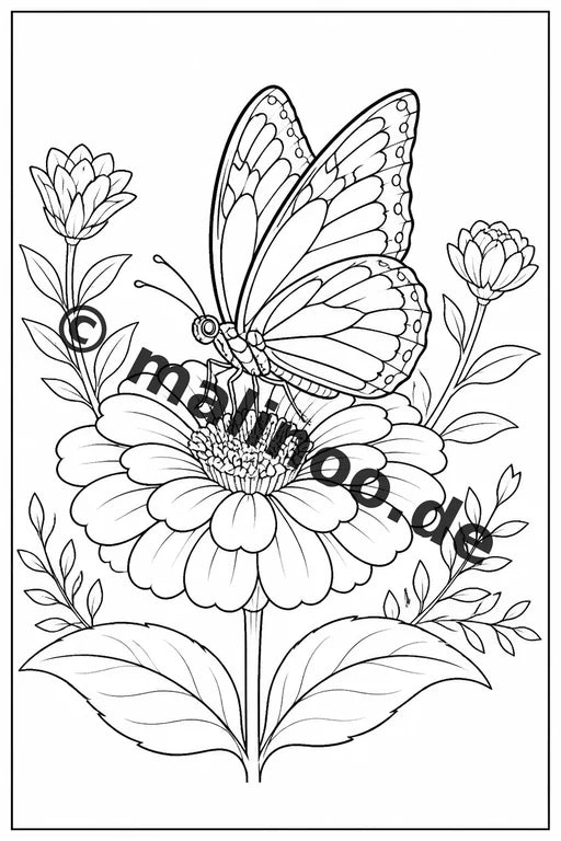 Schmetterlinge Malbuch 20 Ausmalbilder gedruckt und gebunden – Vorschaubild 4