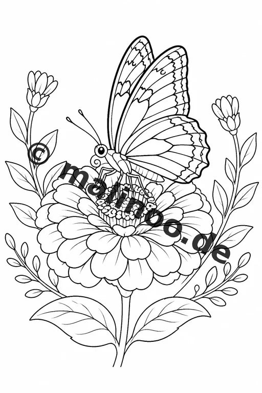 Schmetterlinge Malbuch 20 Ausmalbilder gedruckt und gebunden – Vorschaubild 4