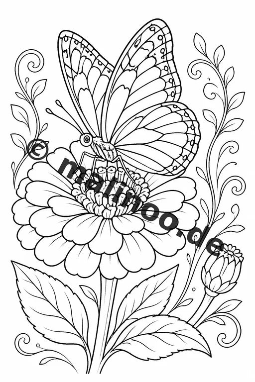 Schmetterlinge Malbuch 20 Ausmalbilder gedruckt und gebunden – Vorschaubild 4