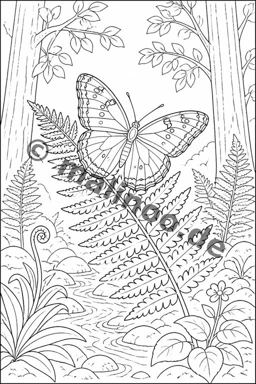 Schmetterlinge Malbuch 20 Ausmalbilder gedruckt+gebunden – Vorschaubild 5