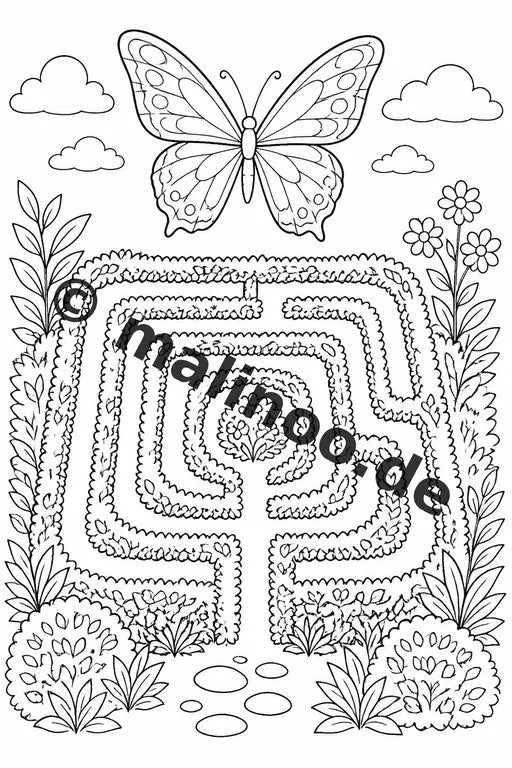 Schmetterlinge Malbuch 20 Ausmalbilder gedruckt und gebunden – Vorschaubild 6