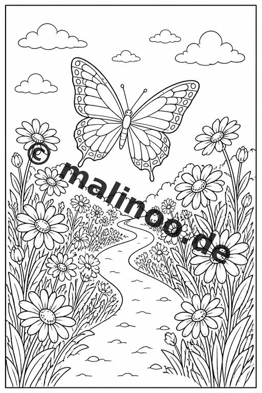 Schmetterlinge Malbuch 20 Ausmalbilder gedruckt und gebunden – Vorschaubild 8
