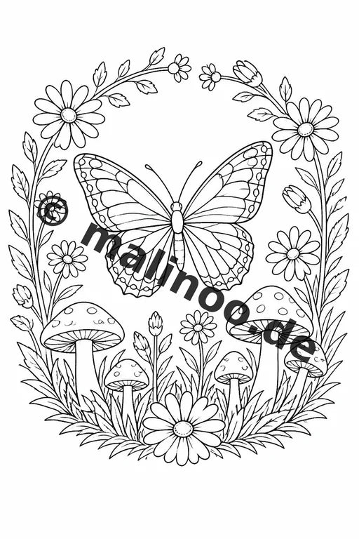 Schmetterlinge Malbuch 20 Ausmalbilder gedruckt und gebunden – Vorschaubild 9
