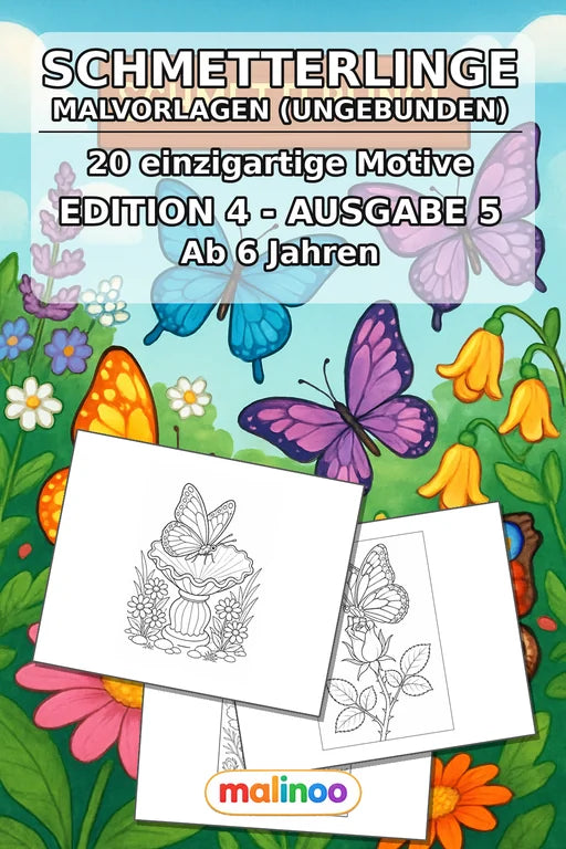 Schmetterlinge Malbuch 20 Ausmalbilder gedruckt+lose – Cover