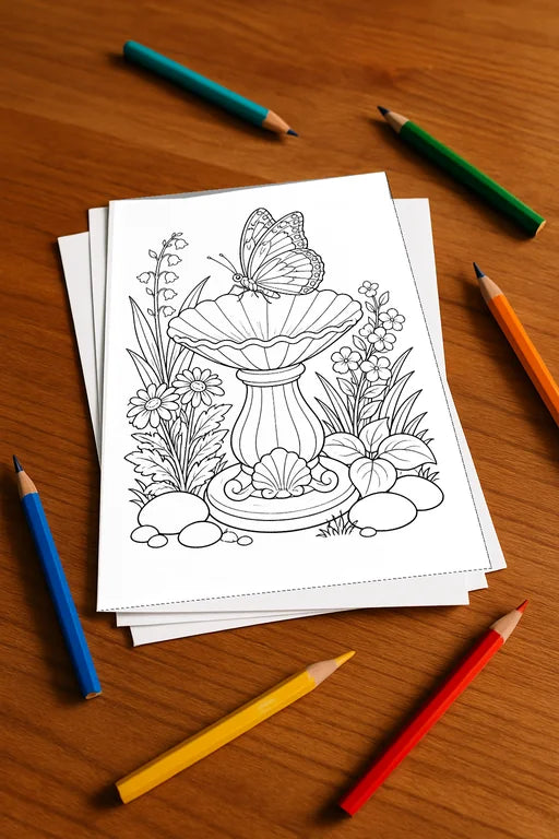 Schmetterlinge Malbuch 20 Ausmalbilder gedruckt+lose – Mockup-Ansicht