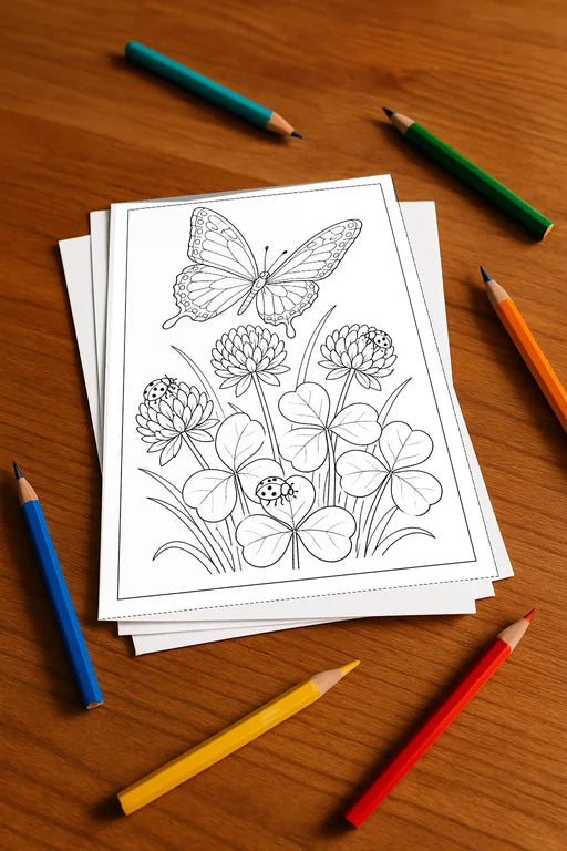 Schmetterlinge Malbuch 20 Ausmalbilder gedruckt+lose – Mockup-Ansicht