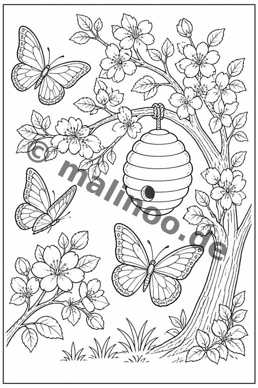 Schmetterlinge Malbuch 20 Ausmalbilder gedruckt+lose – Vorschaubild 10