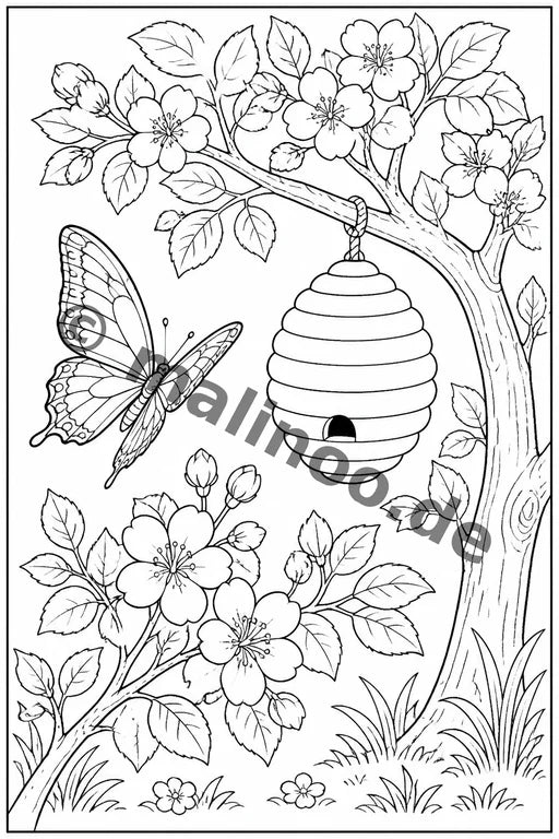 Schmetterlinge Malbuch 20 Ausmalbilder gedruckt+lose – Vorschaubild 10