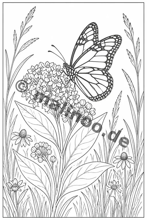 Schmetterlinge Malbuch 20 Ausmalbilder gedruckt+lose – Vorschaubild 1