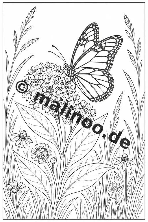 Schmetterlinge Malbuch 20 Ausmalbilder gedruckt, ungebunden – Vorschaubild 1