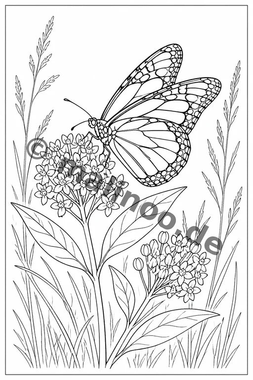 Schmetterlinge Malbuch 20 Ausmalbilder gedruckt+lose – Vorschaubild 1