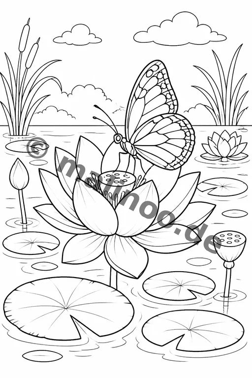 Schmetterlinge Malbuch 20 Ausmalbilder gedruckt+lose – Vorschaubild 3