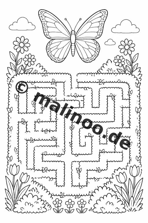 Schmetterlinge Malbuch 20 Ausmalbilder gedruckt, ungebunden – Vorschaubild 6
